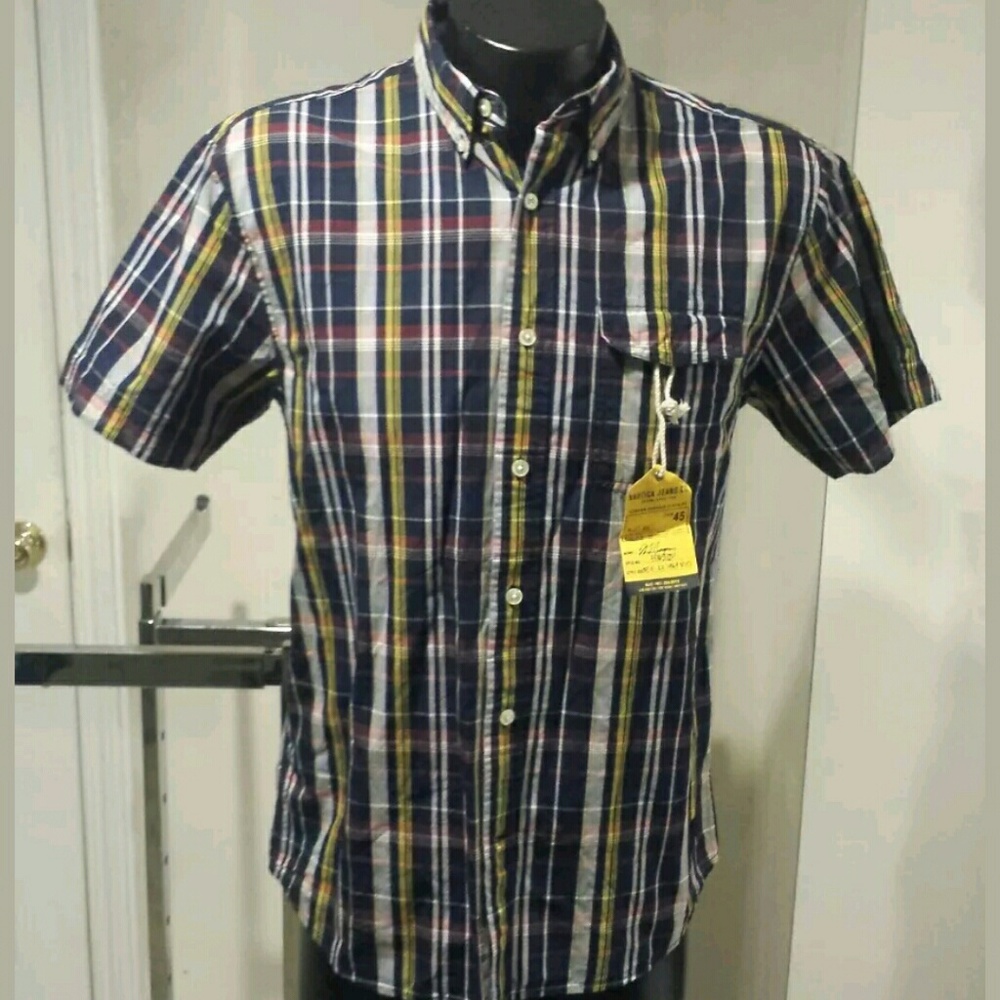 Vintage Nautica Jeans Polo button up Wind and Jail